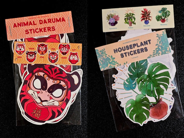 Original Content - Animal Daruma &amp; Houseplant Stickers